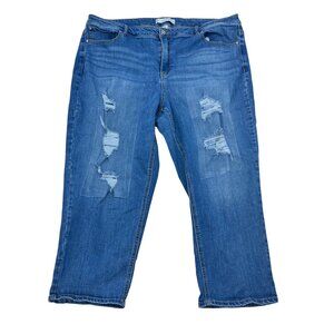 C EST 1946 Denim Women’s Cropped Jeans High Rise Distressed Size 20W